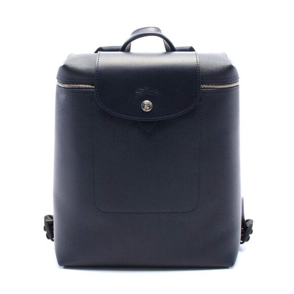 Longchamp Vintage Handbags - Pre Loved Longchamp Vintage Leather Backpack Women blue | blue Backpacks